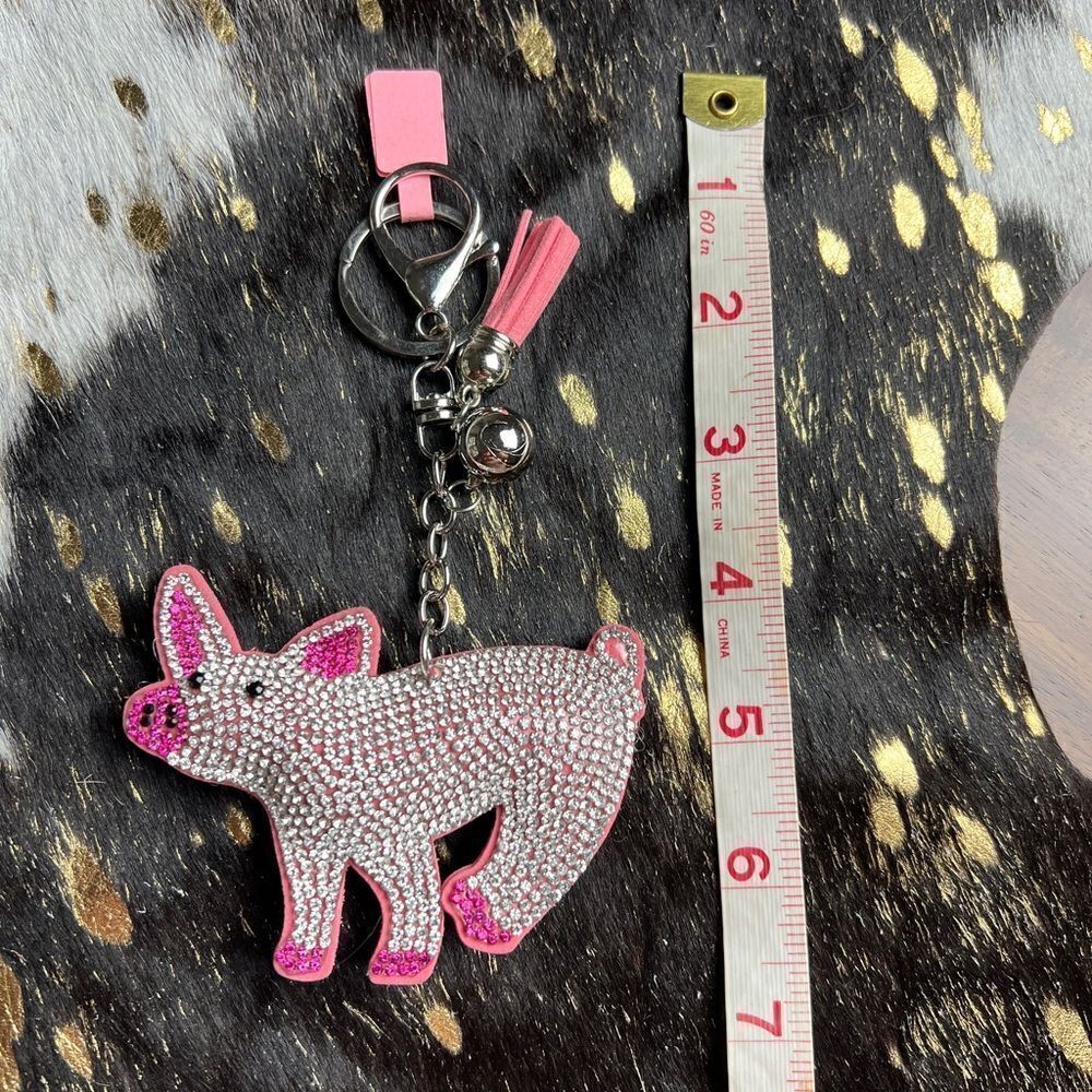 Blinged Pig Keychain.